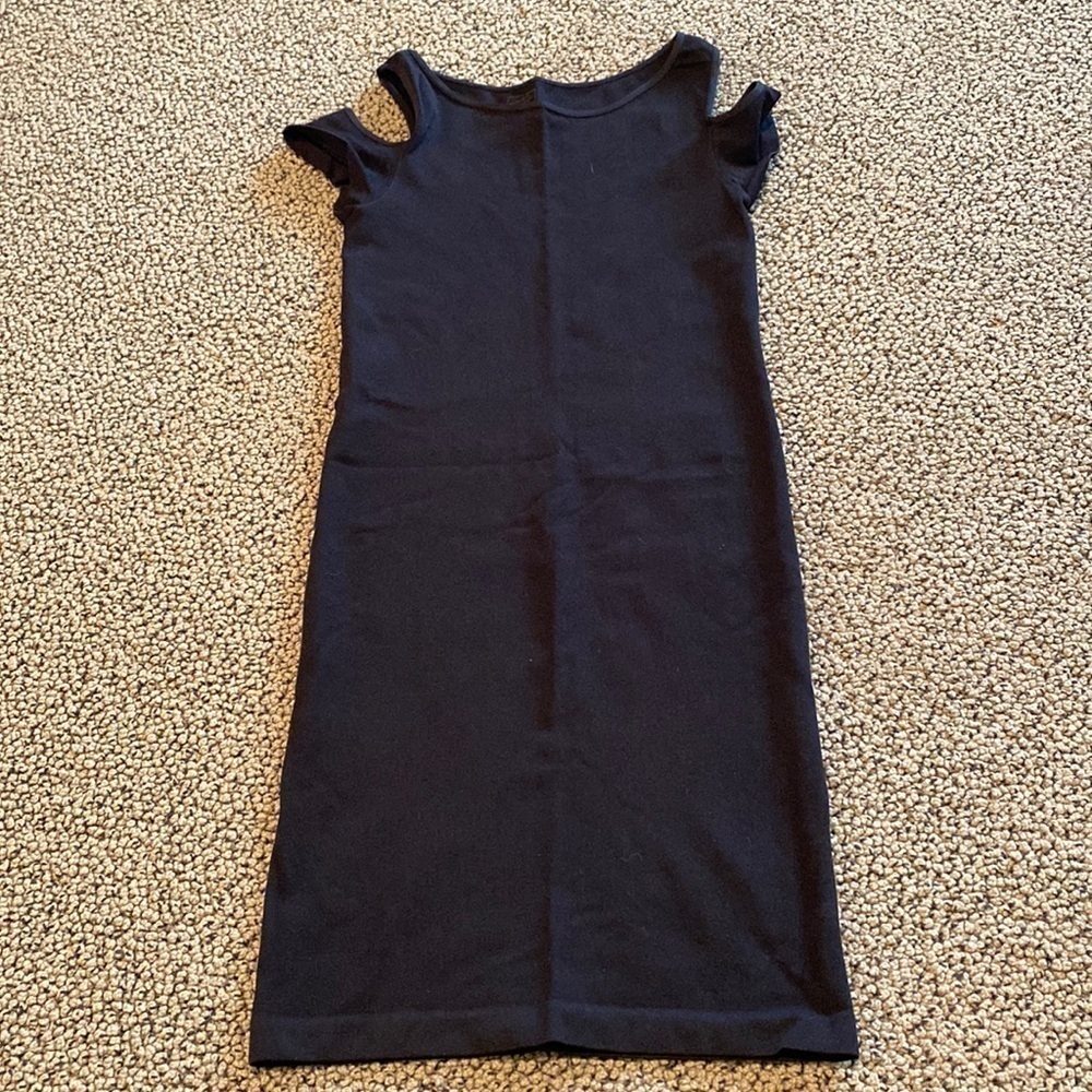 Malibu Sugar Black Bodycon Cold Shoulder Dress Size Tween 7-14 Like New